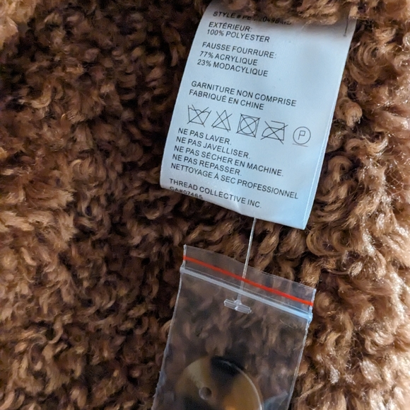 Badgley Mischka Unforgettable Fur Trim Faux Shearling Coat Small -Runs Large Nwt - Picture 7 of 7